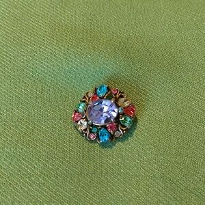 Hollycraft Multi-colored Rhinestone Brooch From 1950